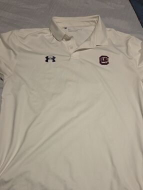 Under Armour Men’s White Polo University Of So Carolina Gamecocks
